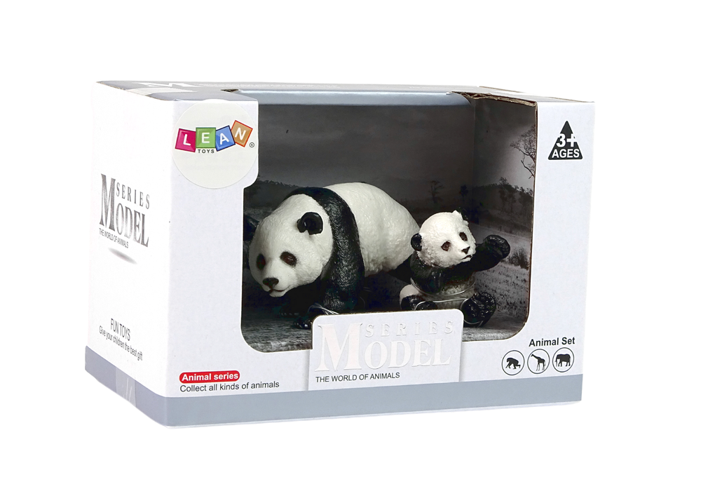 Set of 2 Panda Figures with a Young Panda Animals of the World Series