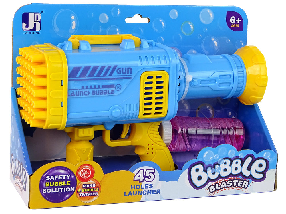 Bublifuk pistole Bazooka s 45 otvory – automatický stroj na bubliny