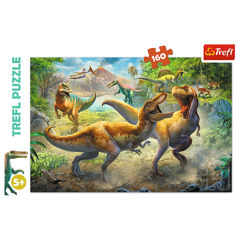 Puzzle 160 dílků Bojující Tyranosauři – Trefl