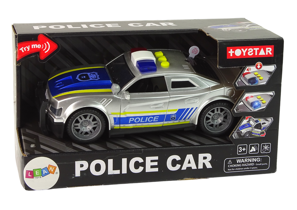 Policejní auto s efekty 1:14 – stříbrné