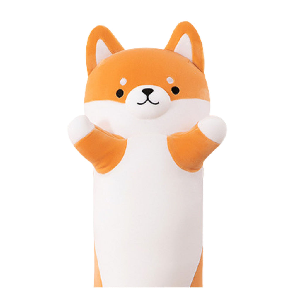 Plyšový polštář pes Shiba Inu 60 cm – válcový, červeno-bílý