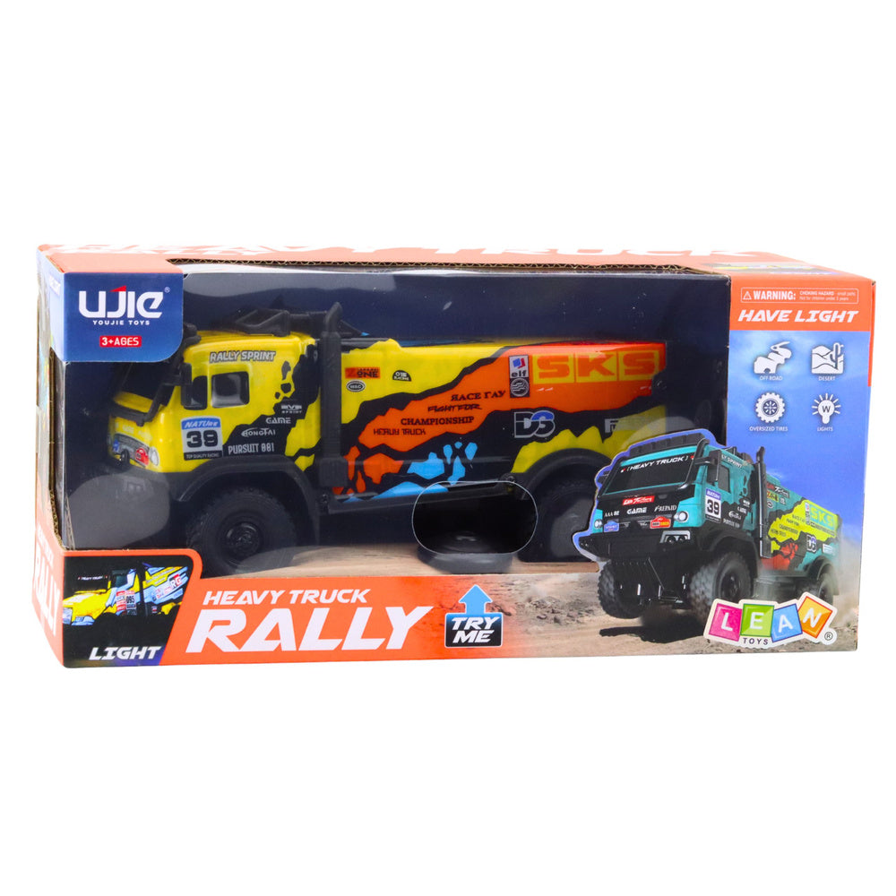 RC náklaďák na dálkové ovládání se zvuky – žlutý