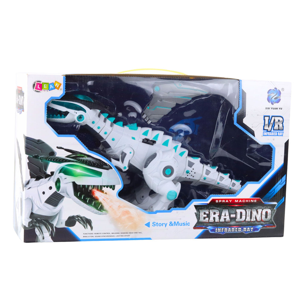 RC robot dinosaurus na dálkové ovládání se světly a zvuky – bílý