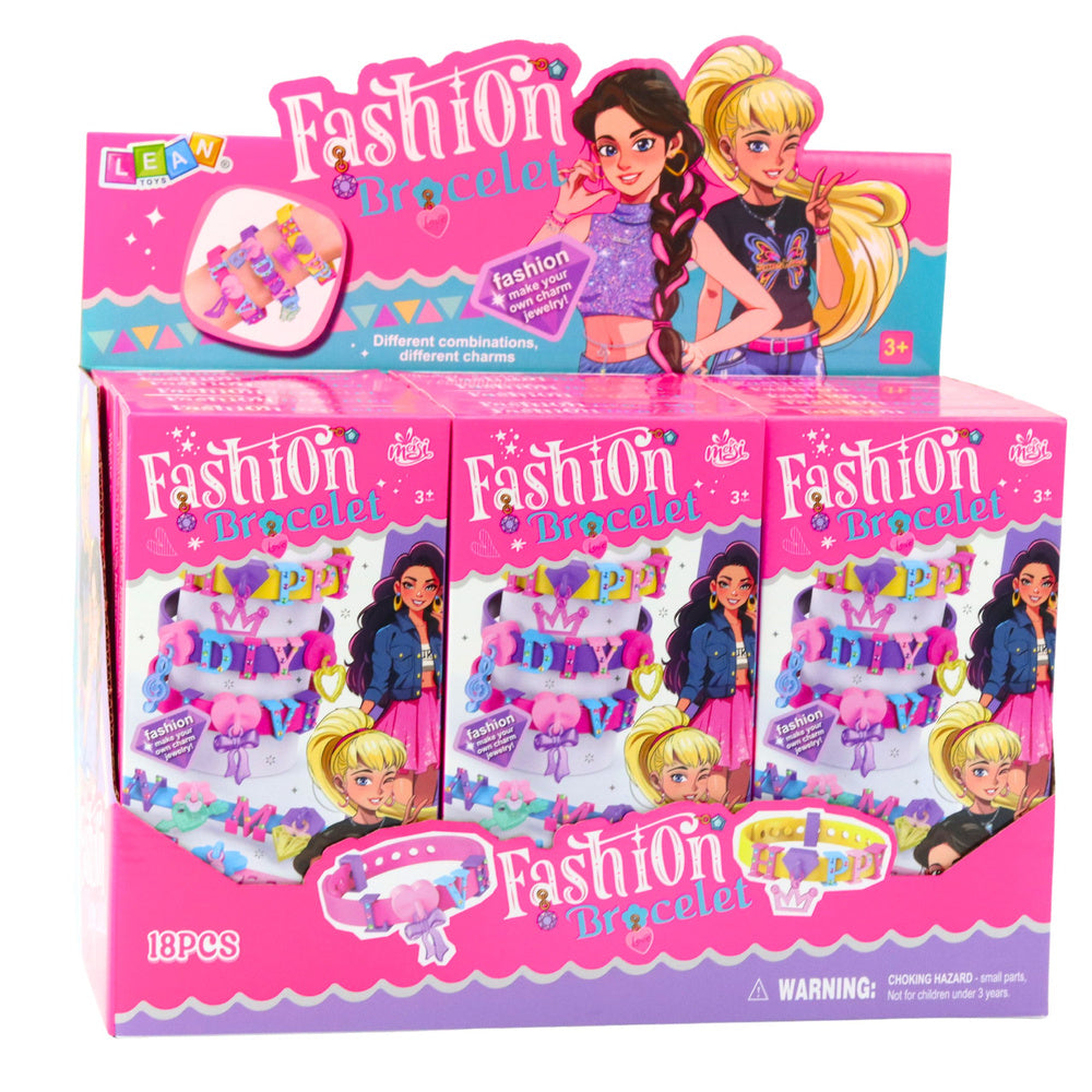 Kreativní sada na výrobu náramků s přívěsky a písmeny – 4 nastavitelné náramky