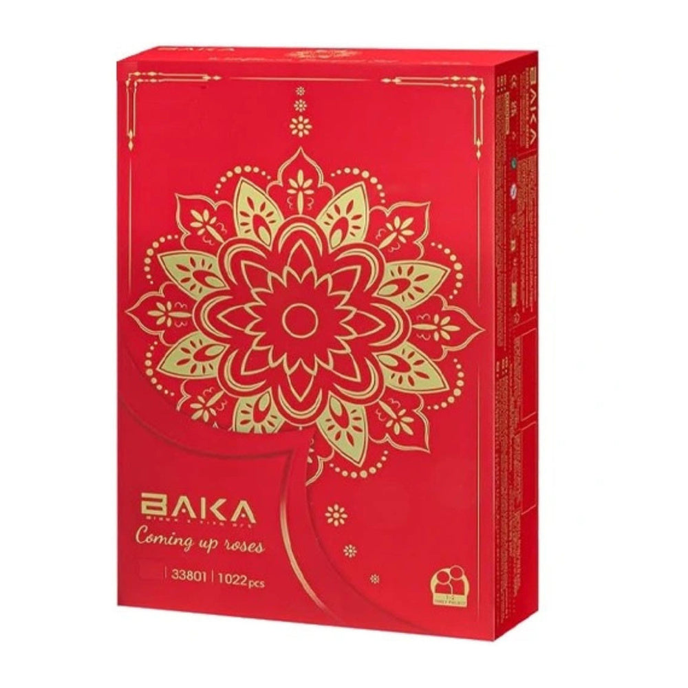 Stavebnice kytice růží ve váze s 1022 díly – bílé a červené