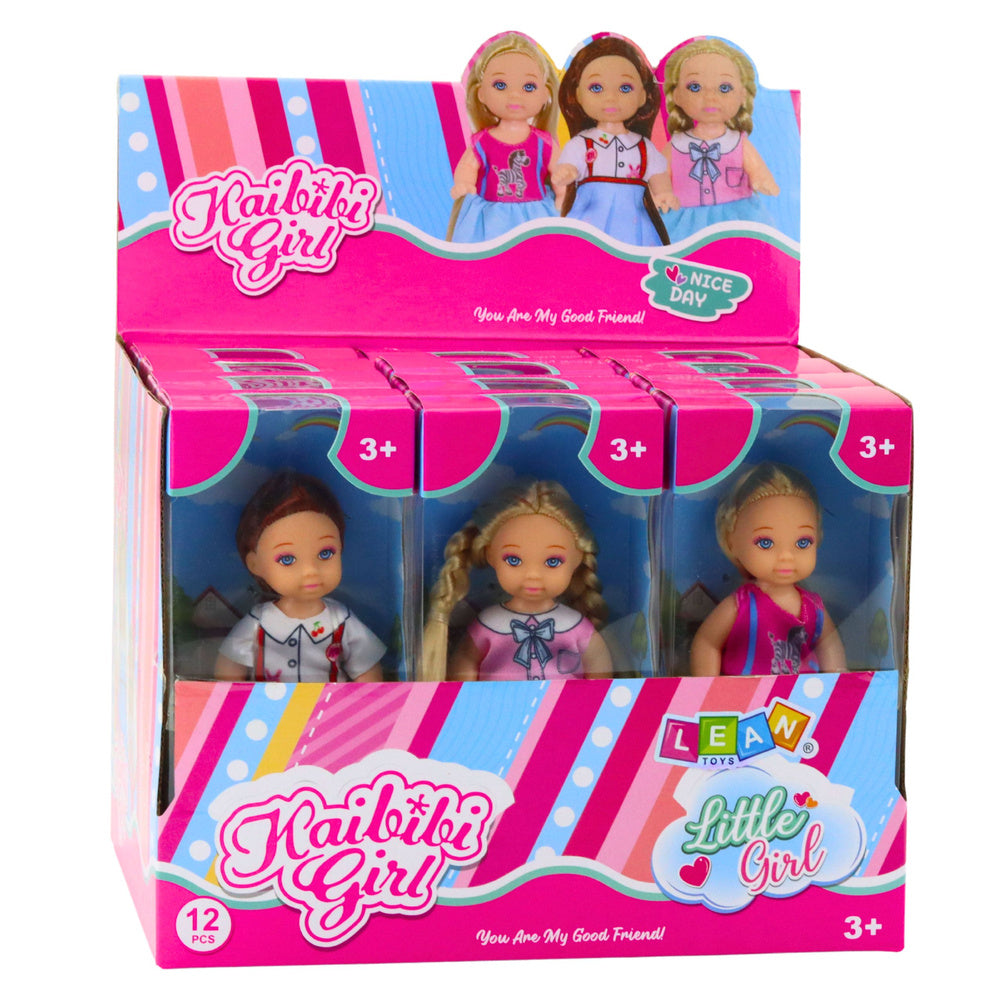 Kaibibi Mini Doll Long Hair Colorful Dress 12 cm Mix