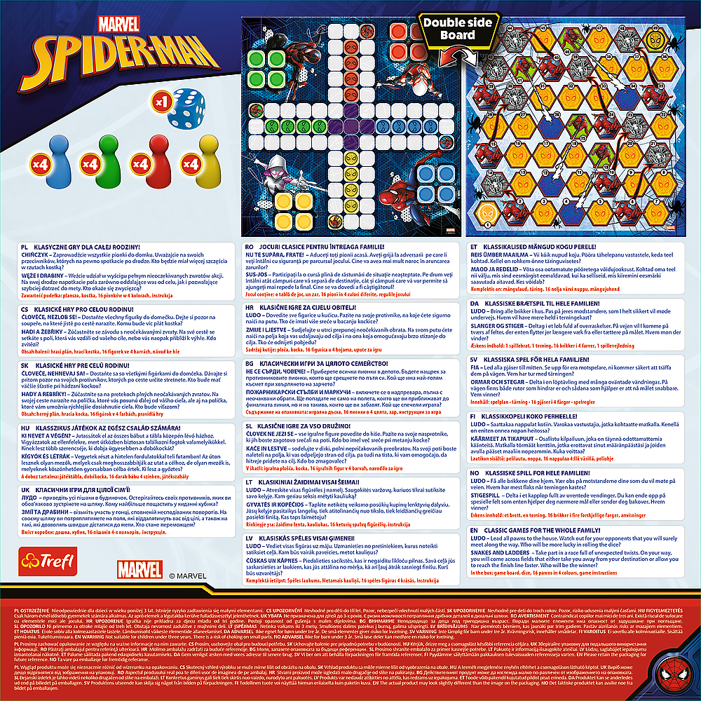 Hra 2v1 Člověče nezlob se a Hadi a žebříky – Spider-Man