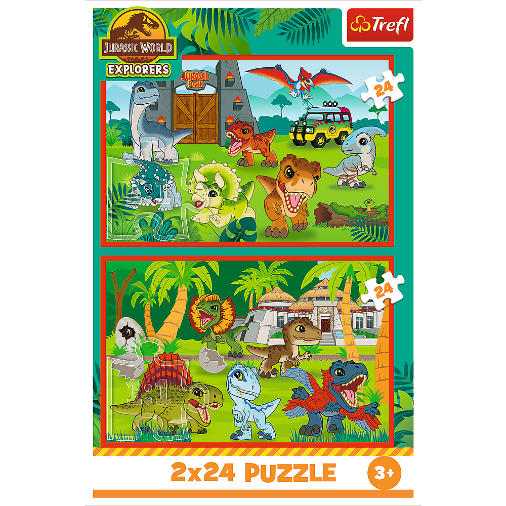 Puzzle 2x24 dílků Malí dinosauři pro děti – Jurassic World