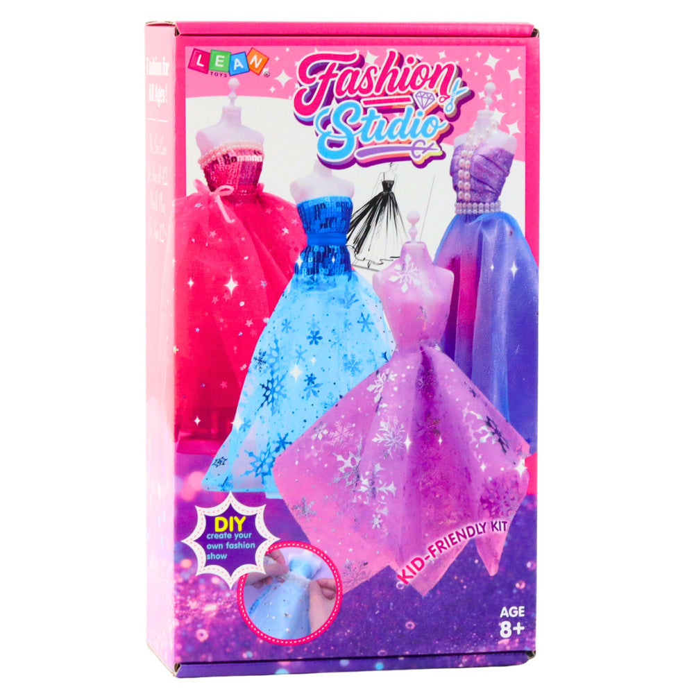 Kreativní sada na navrhování a šití šatů pro panenky – DIY