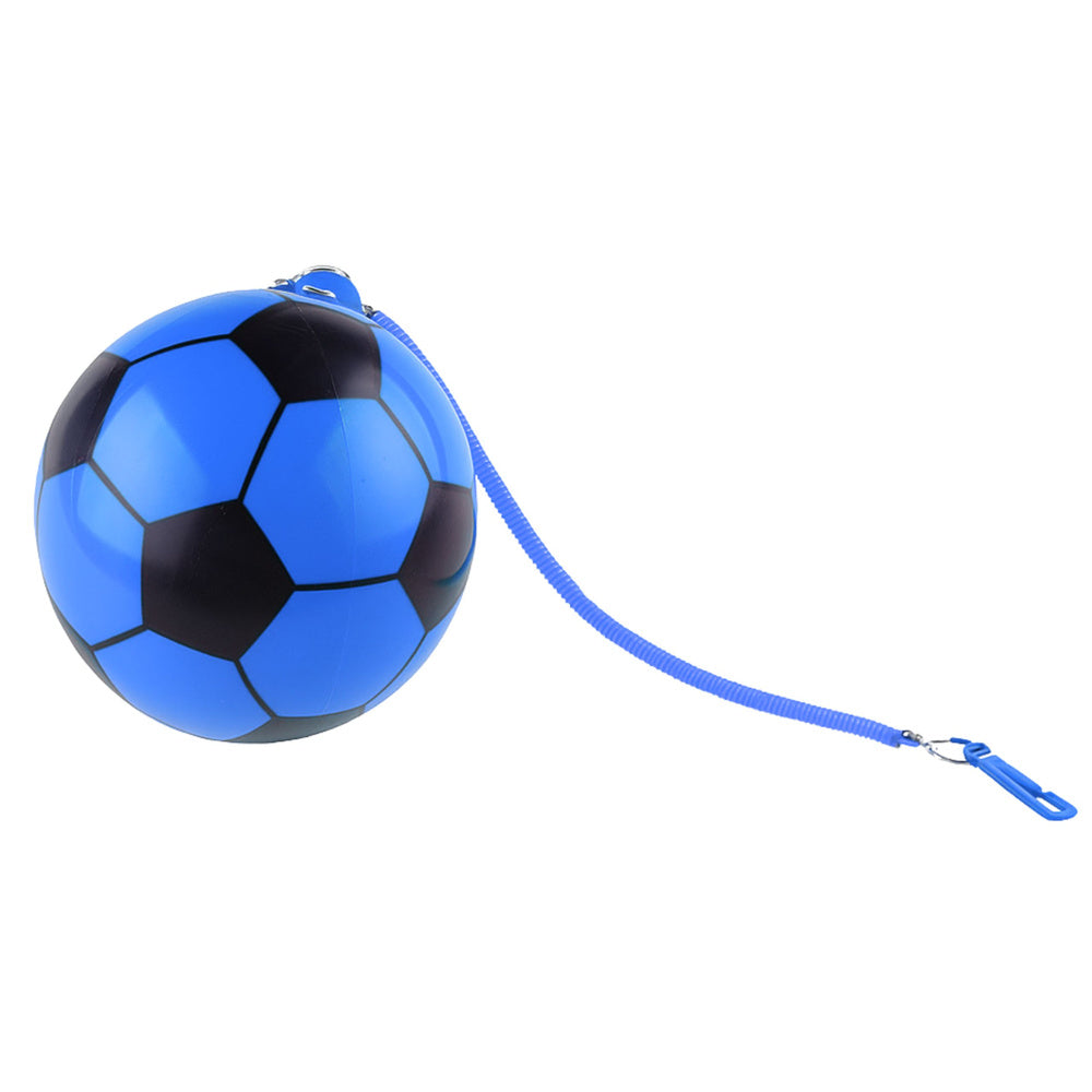 Rubber Soccer Ball Pattern Spring Holder Blue 22cm