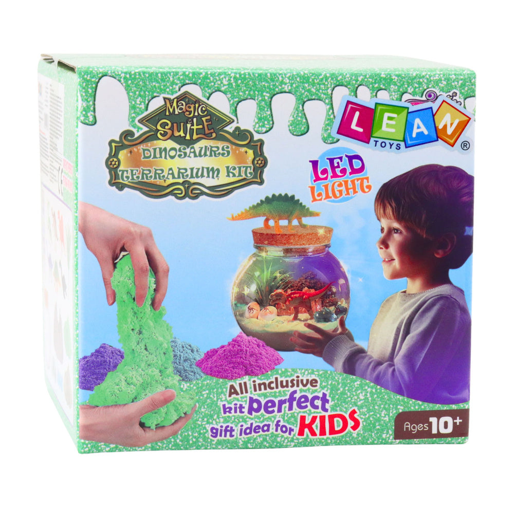 DIY terárium s dinosaury, LED osvětlením a dálkovým ovladačem