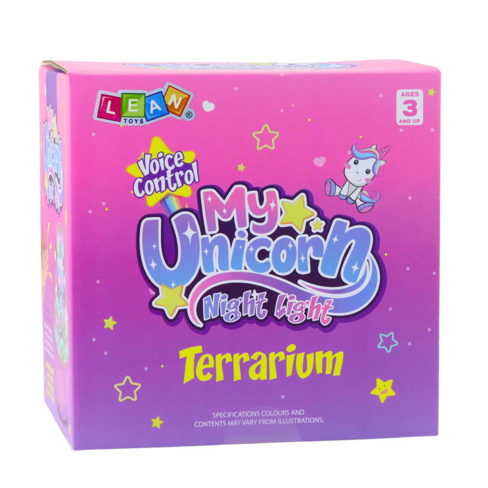 Kreativní terárium Jednorožci s noční lampou a hlasovým ovládáním