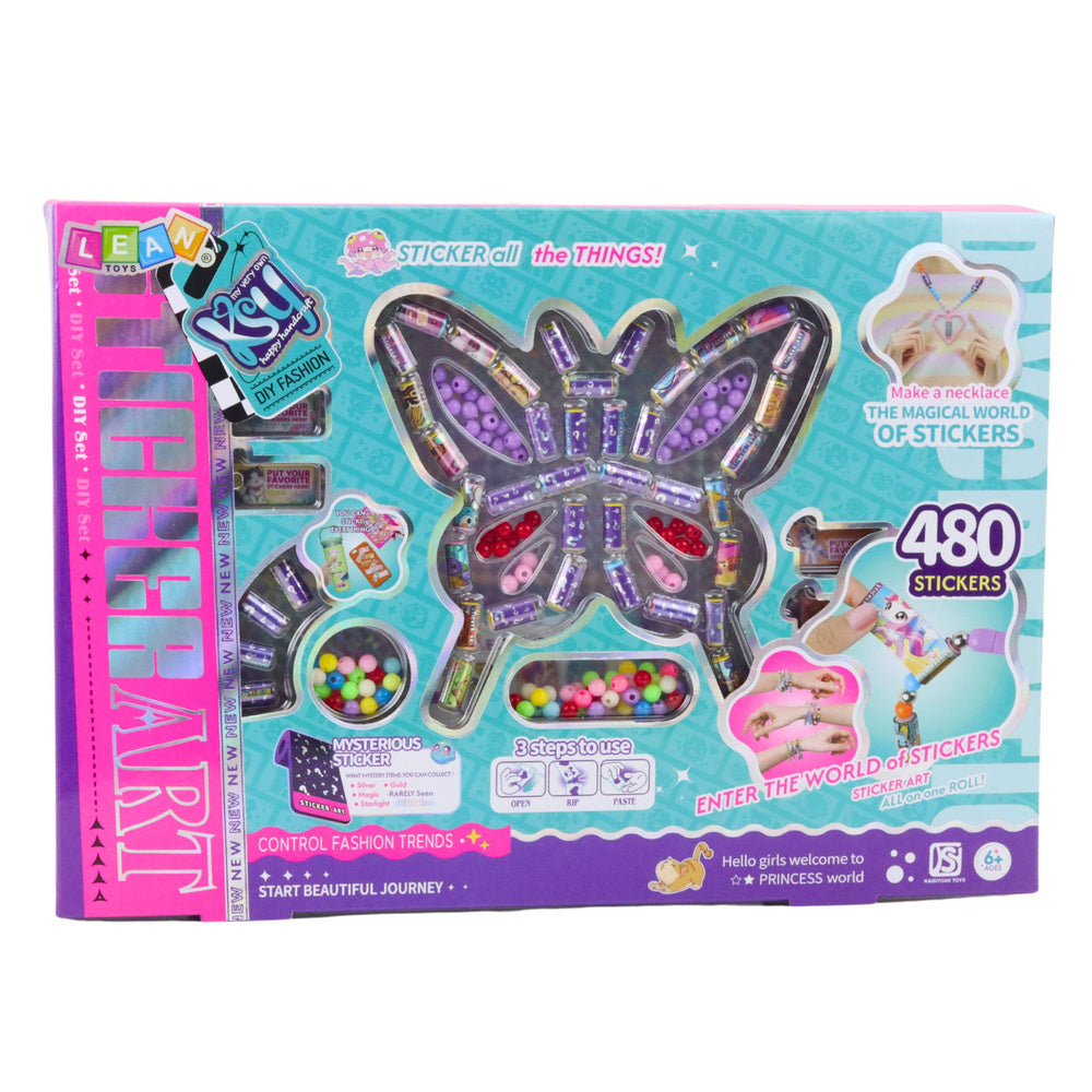 Kreativní sada na výrobu šperků s 480 nálepkami a korálky