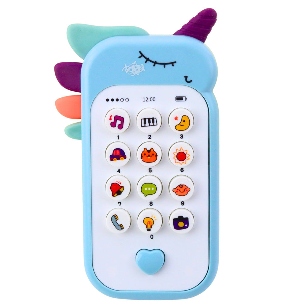 Dětský vzdělávací telefon se světly a zvuky – modrý