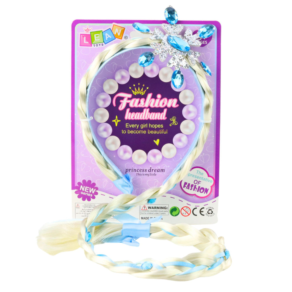 Čelenka s dlouhým copem a sněhovou vločkou – 50 cm