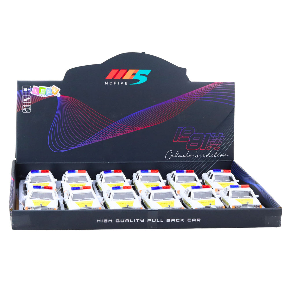 Kovové policejní auto s otevíracími dveřmi a zpětným natahováním 1:32