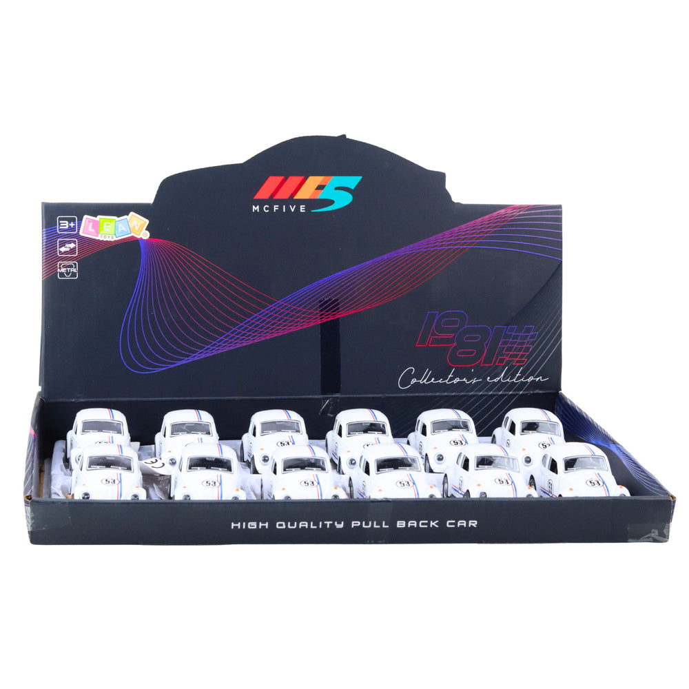 Kovové autíčko Brouk s otevíracími dveřmi 1:32 – bílé