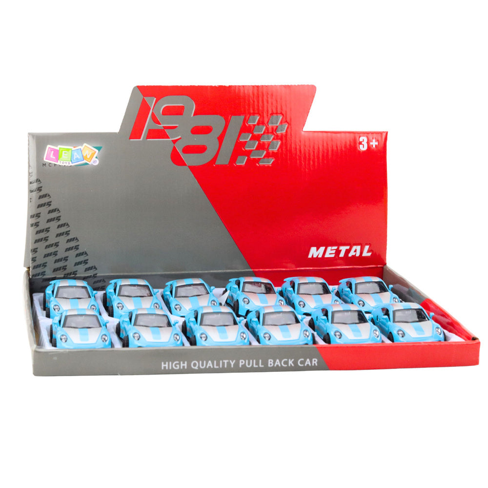 Kovové závodní auto s otevíracími dveřmi GTRS 1:43 – modré