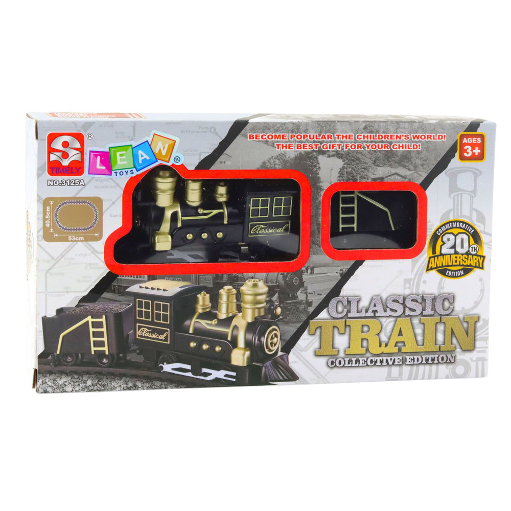 Klasická vlaková souprava s kolejemi 53 × 48,5 cm – lokomotiva a vagón