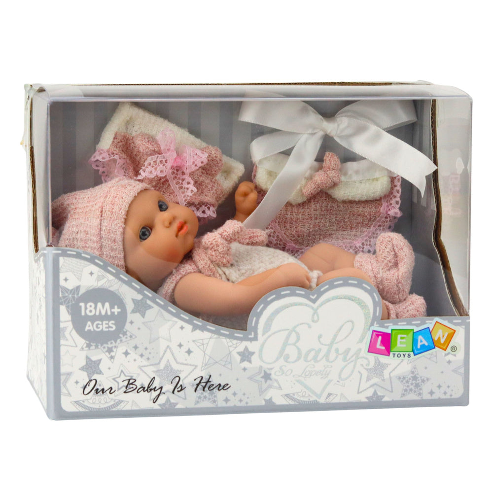 Panenka miminko 18 cm s oblečením a doplňky – růžová