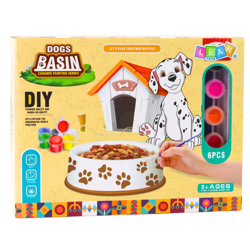 Kreativní set na malování misky pro psa – 6 dílů