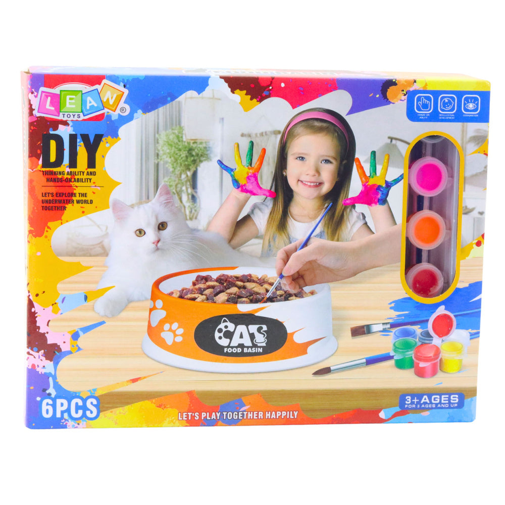 Kreativní set na malování misky pro kočku – 6 dílů