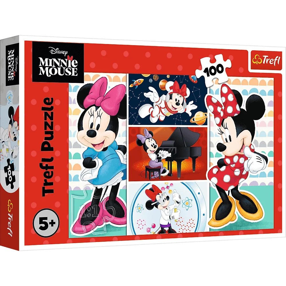 Puzzle 100 dílků Veselá Minnie – Disney Trefl
