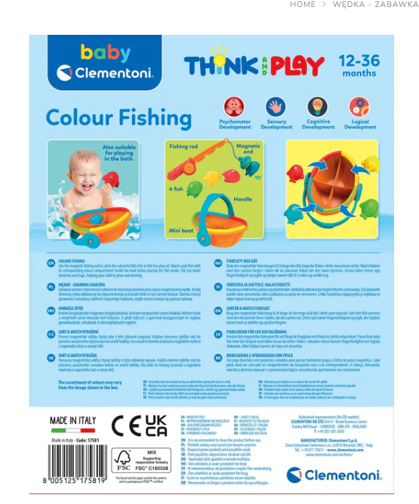 Rybářský prut s lodičkou a rybičkami – Clementoni