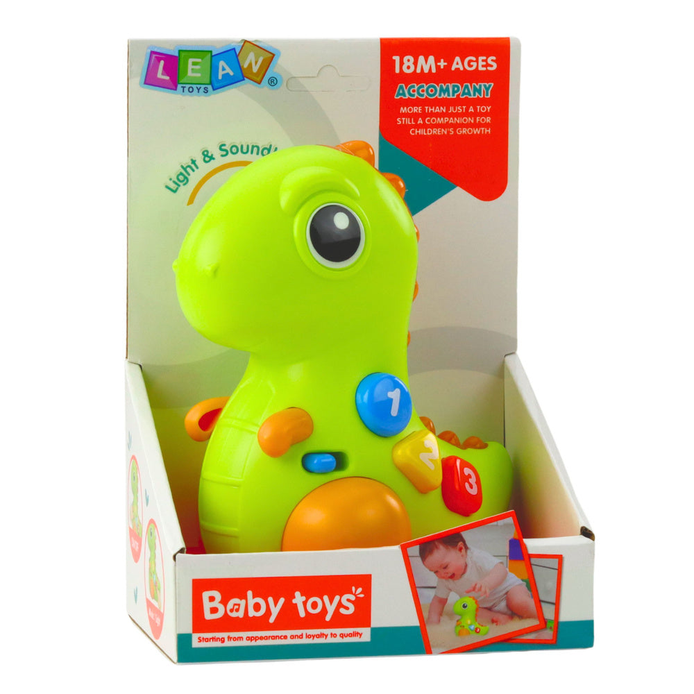 Interaktivní dinosaurus na kolečkách se světly a zvuky – od 6 měsíců