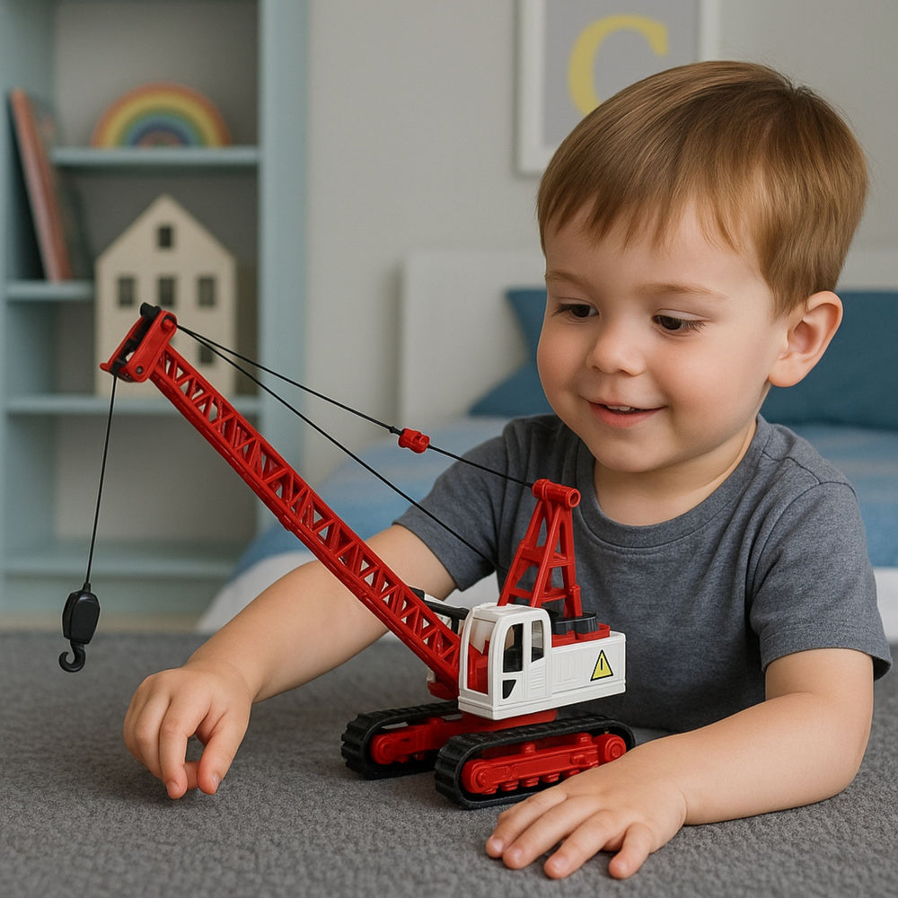 Pásový jeřáb s otočnou kabinou a světelnými efekty – kov