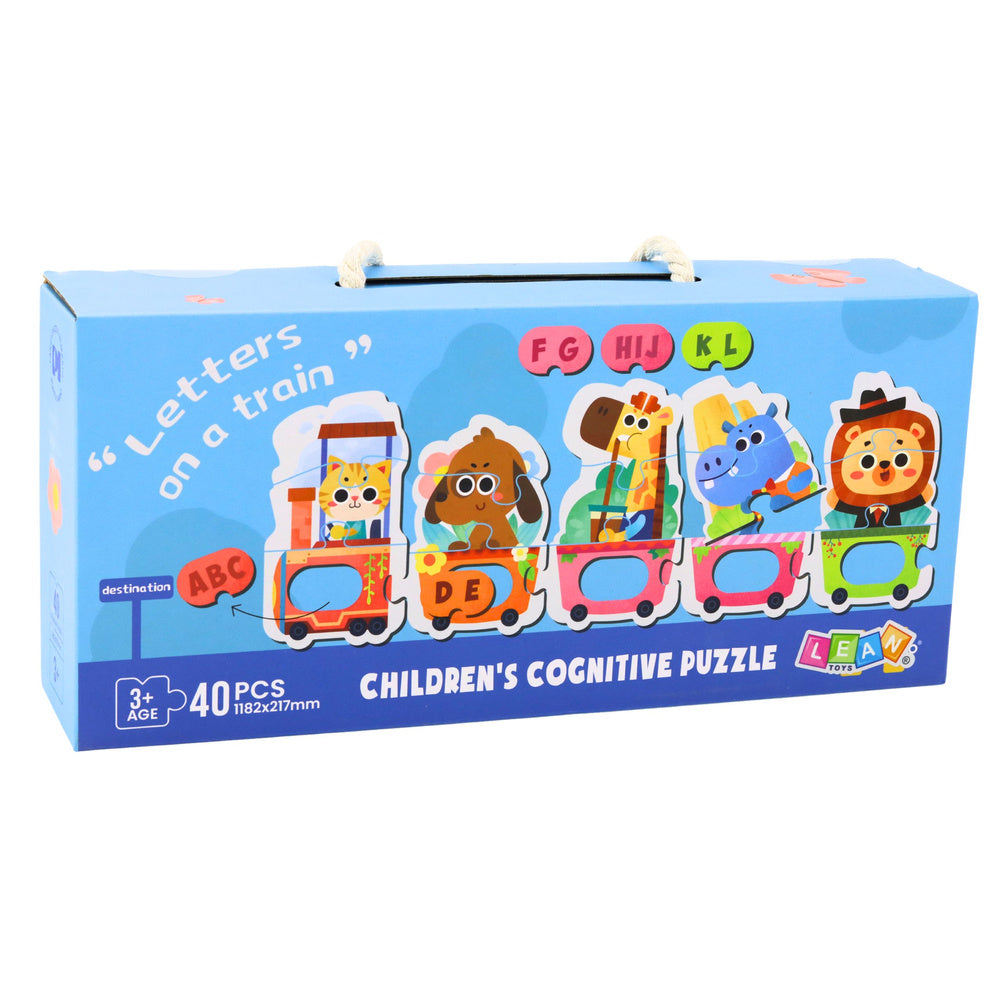Vzdělávací puzzle Abecední vlak se zvířátky – 40 dílků