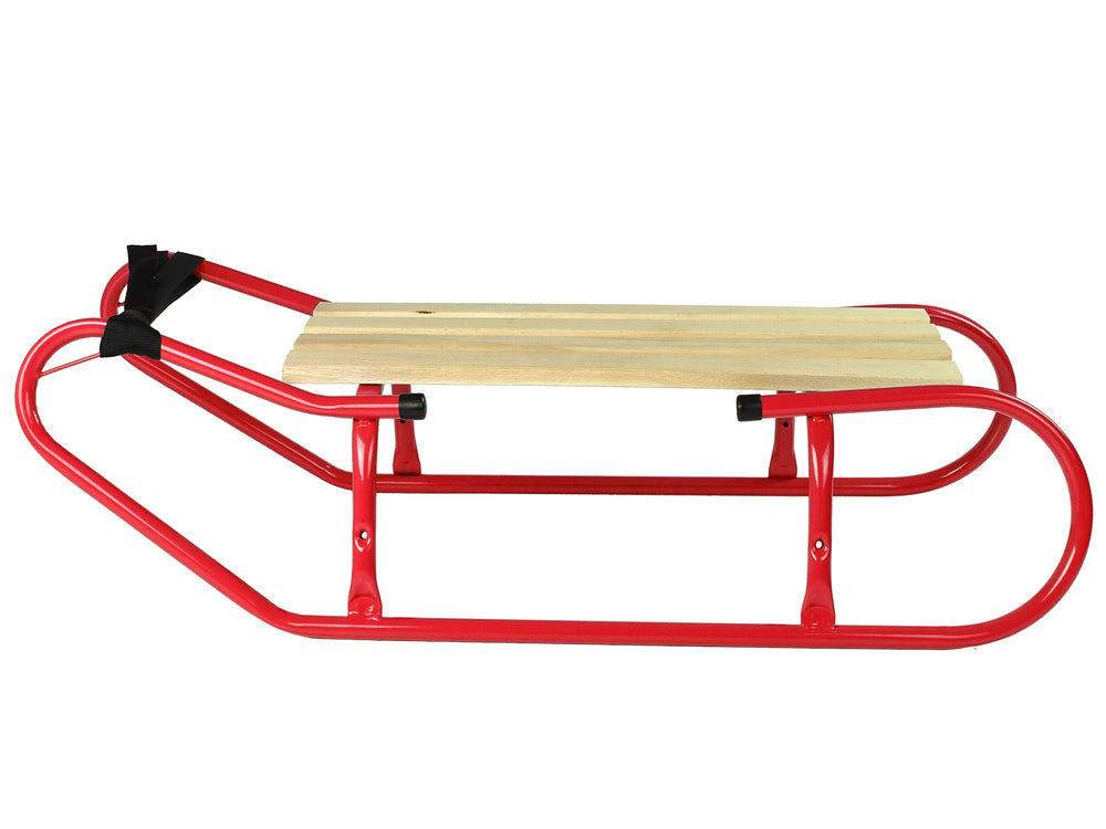 Metal Sled with Backrest Strap Red
