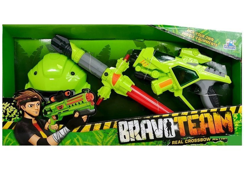 Vesmírná sada se světelným mečem, pistolí a maskou – zelená