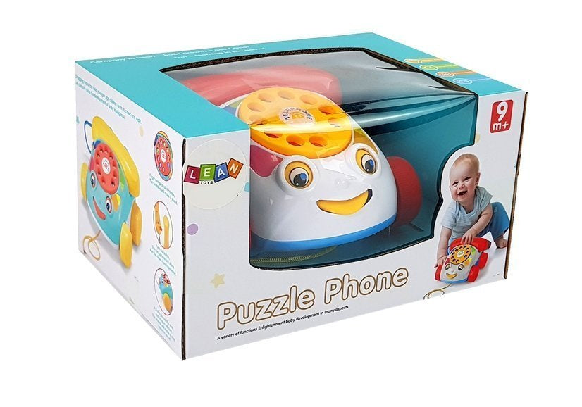 Tahací telefon na kolečkách se sluchátkem a zvuky pro miminka