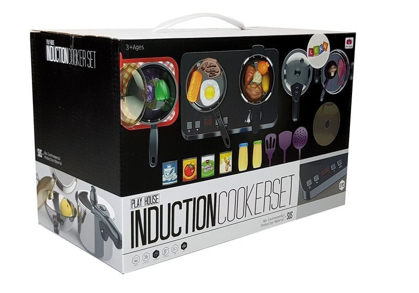 Dětská kuchyňka z nerezové oceli s indukční deskou – 32 dílů