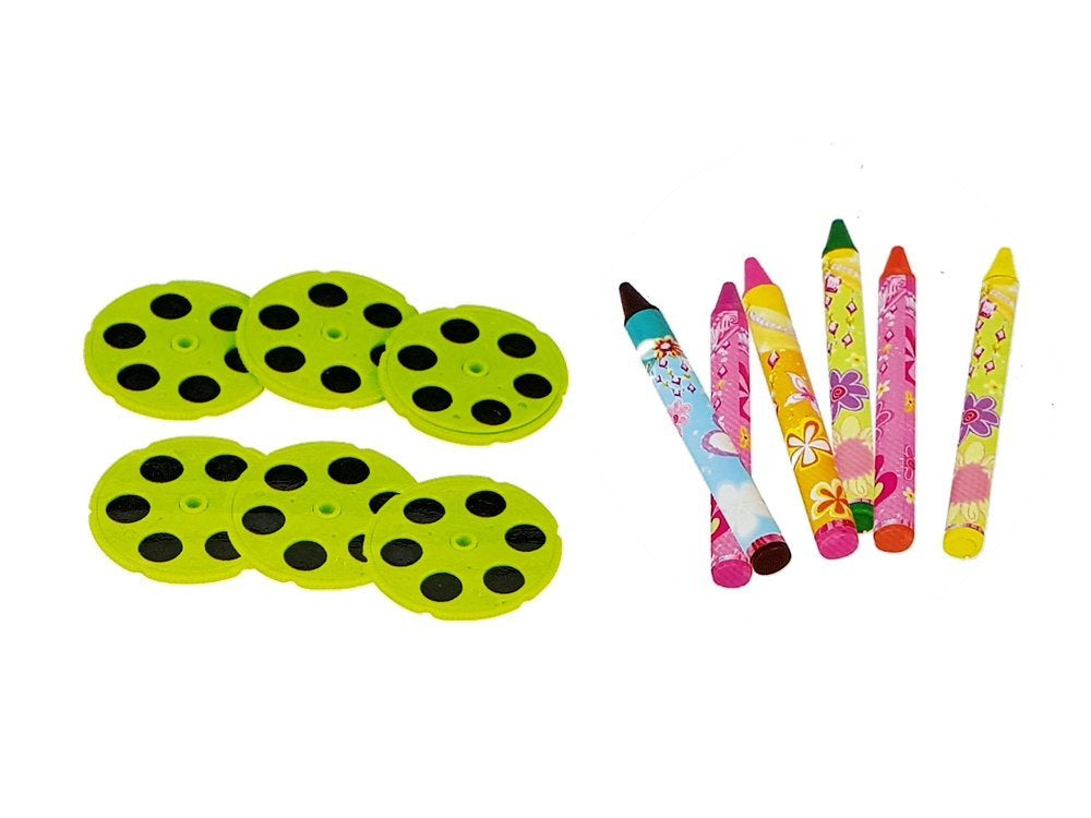 Educational Drawer Table with Projector 36 Pictures Crayons Templates Blue and Red