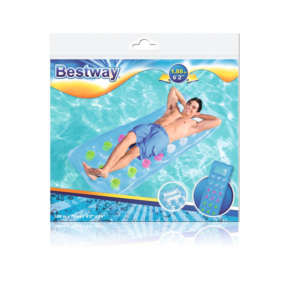 Nafukovací matrace modrá 188 × 71 cm s držákem na nápoje – Bestway