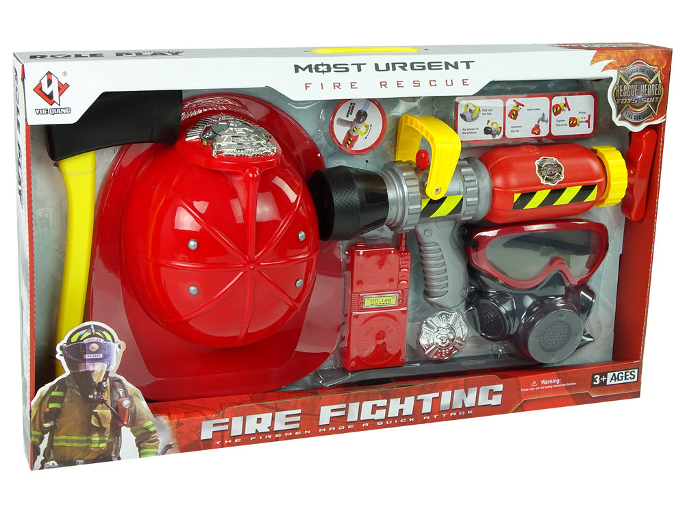Brigade Set Fire Extinguisher Water Mask Helmet Red