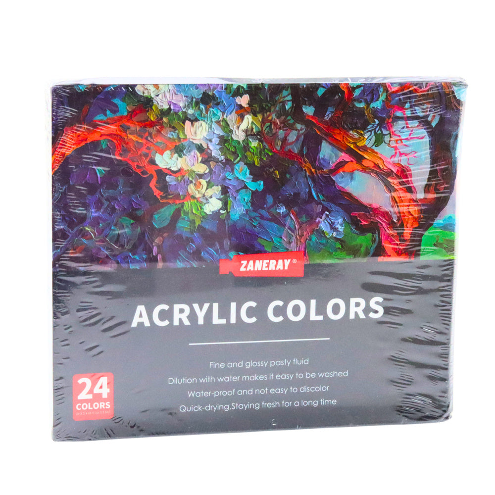 Akrylové barvy umělecké v tubách 24 barev 12ml bohatě pigmentované