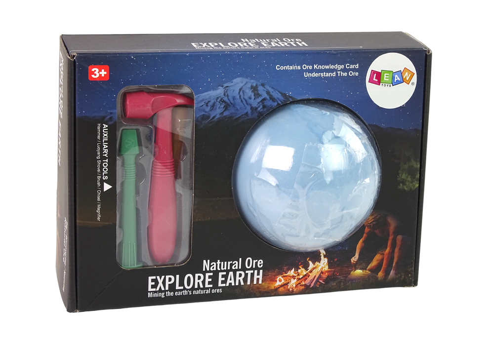 Archeologická sada s vykopávkami – minerály a nástroje