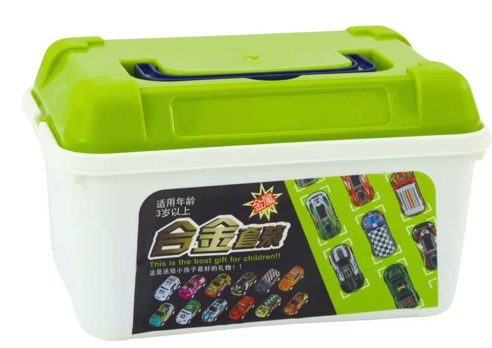 Autíčka s pružným pohonem v kufříku 30 kusů různých modelů