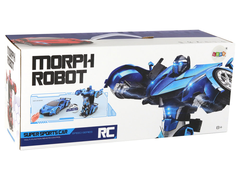 Auto-robot s transformací na dálkové ovládání 1:10 – modré
