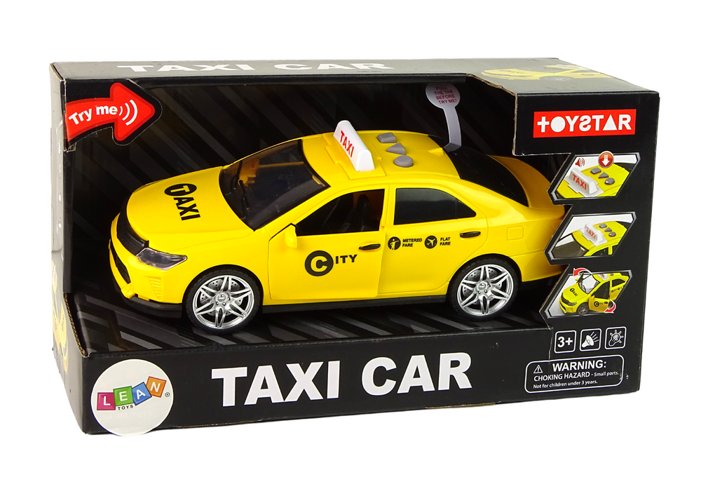Auto taxi 1:14 – s efekty světla a zvuku | žluté