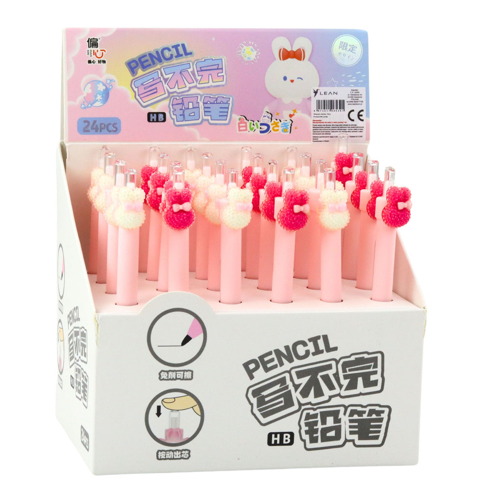 Automatická tužka s králíčkem 15 cm – růžová | psací potřeby