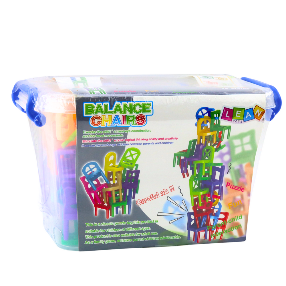 Balancující židličky 48 kusů – hra obratnosti | barevné