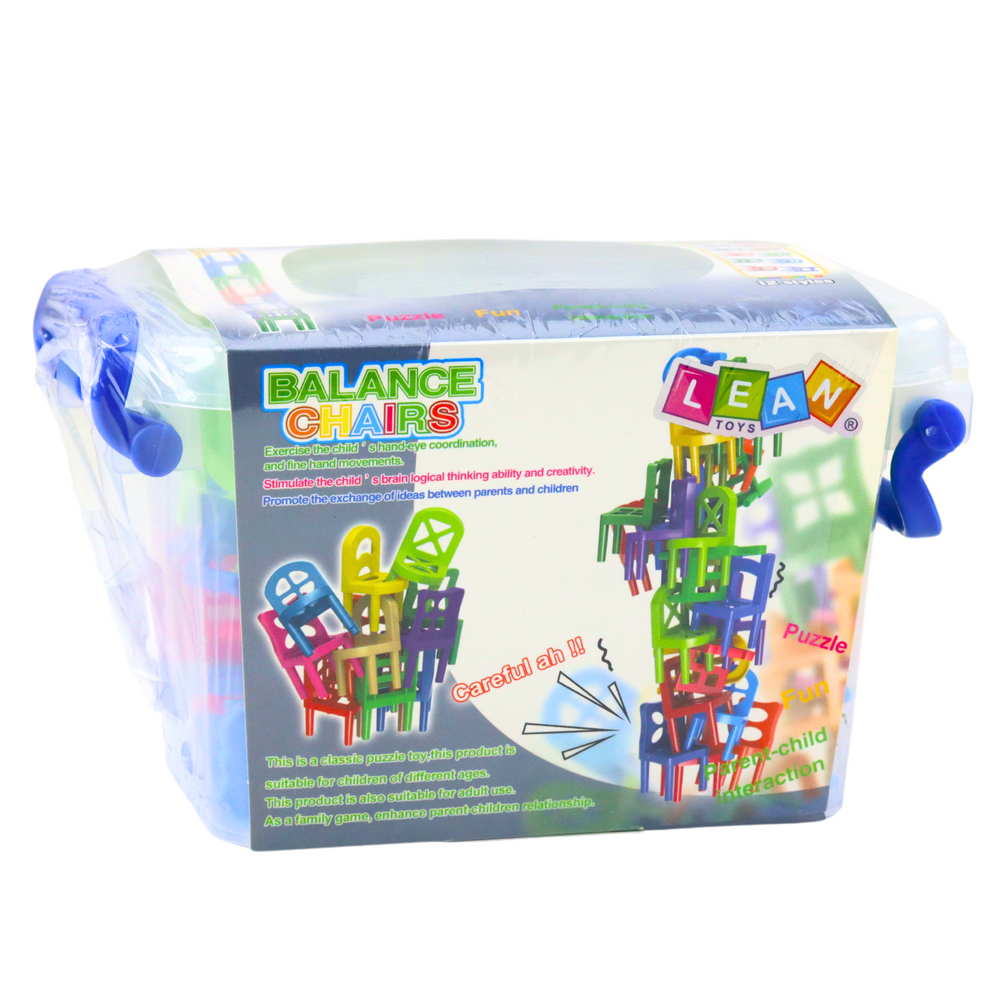 Balancující židličky hra obratnosti – 36 prvků barevné