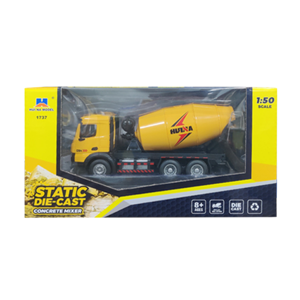 Betoniérka kovová Huina 1:50 – stavební vozidlo | žlutá