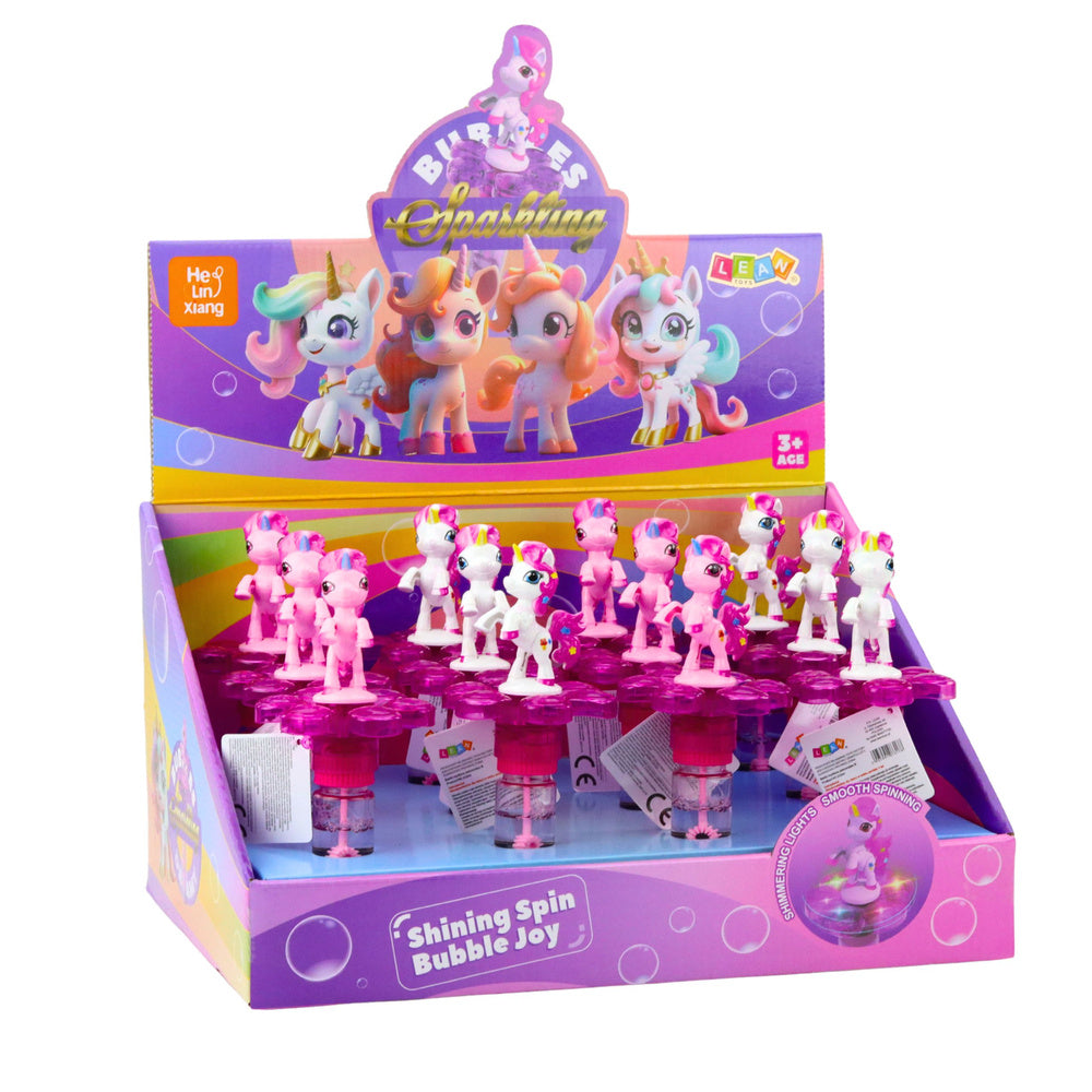 Bublifuk jednorožec s LED světlem – otočný květ 20cm