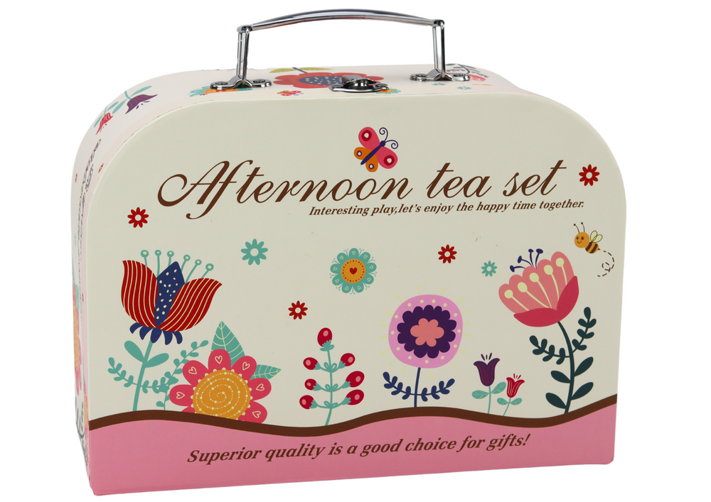 Čajová souprava v kufříku – s šálky a talířky | kompletní set