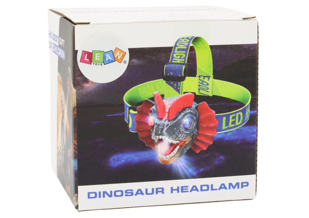 Čelová svítilna Dinosaurus – 3 LED s regulovatelným páskem